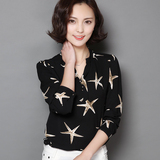 雪纺衫2016秋装新款女装韩版上衣修身女士小衫女式长袖T恤打底衫