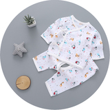 婴儿衣服夏季0-3-6个月新生儿纱布绑带和尚服宝宝纯棉内衣套装