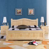 中秀实木床1.8米松木床成人床1.2白色欧式1.5双人床儿童单人床1米