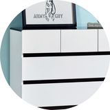 简约现代黑白色钢琴烤漆五斗柜卧室电视柜客厅储物收纳组合抽屉柜