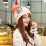 韩版女士秋冬季套头帽针织帽包头帽头巾帽月子帽双层护耳保暖时尚