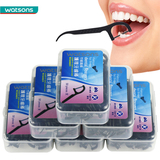 屈臣氏牙线扁线 牙线棒 清洁牙缝 牙签 齿间清洁 六盒共300支包邮
