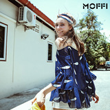 MOFFI2016夏季新款娃娃衫雪纺荷叶边性感上衣吊带女短款打底特价