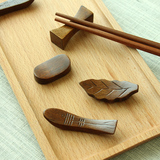 日式和风 原木筷子架 楠木实木筷子托 小鱼筷托筷枕筷架 天然生漆