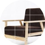 简约单人日式沙发布艺沙发小户型三人全实木沙发组合双人沙发座椅