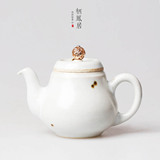 景德镇陶瓷茶壶 手工创意粗陶陶艺梨形壶 泡茶器泡茶壶 功夫茶道