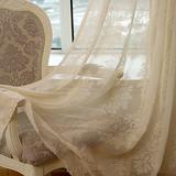 高档棉麻绣花纱帘窗帘阳台纯色加厚欧式布料落地窗纱客厅成品定制