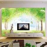 大型壁画电视背景墙卧室客厅沙发壁纸 简约无纺布墙纸春天绿树
