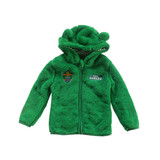 女童冬季珊瑚绒卫衣 毛毛卫衣外套保暖内搭 绿色小熊造型连帽卫衣
