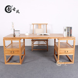 新中式写字台老榆木免漆家具实木书桌椅组合办公桌书法绘画桌现货
