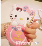 日韩版可爱凯蒂猫KT硅胶三星note2/3苹果4S/5/6/6P手机保护套壳子