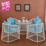新款藤椅子茶几三五件套组合 户外家具高档阳台花园休闲藤编桌椅