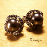 【Vernayu】黑珍珠补货到耳夹无耳洞女韩国假耳环气质防过敏耳饰