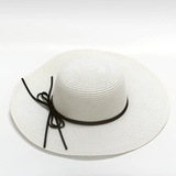 草编纯色大檐帽遮阳帽沙滩帽防夏天女可折叠休闲出游渡假