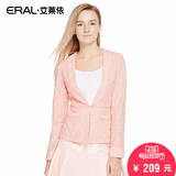 艾莱依短款V领长袖修身2016春装新款纯色短外套女ERAL30006-ECAA