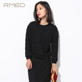 RMEO/浪漫一身2016春装新款 复古棉质水溶蕾丝套头衫女长袖上衣