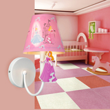 新款公主卧室房间壁灯北欧美式粉色卡通儿童灯迪斯尼公主女孩壁灯