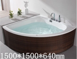 正品英皇卫浴三角形水力按摩浴缸DB37 浴盆 1500*1500mm