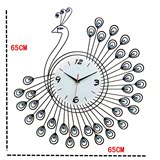 孔雀挂钟客厅卧室静音钟表创意个性现代简约欧式20英寸新房装饰钟