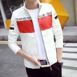 青少年短款机车皮衣男士时尚pu皮夹克春季韩版男装外套修身型衣服