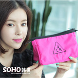 soho韩妆 韩国正品3ce化妆包粉色时尚三角立体方形拉链便捷包