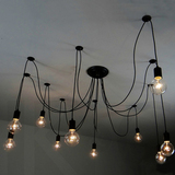 北欧创意DIY灯泡吊灯简约时尚个性灯服装店餐厅客厅蜘蛛多头灯具