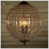 设计师灯简约奢华欧式北欧客厅餐厅吧台创意美式复古圆球水晶吊灯