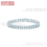 LOVE钻石 18K金钻石手链 蒂芬尼T家马眼钻石手链手镯4.55克拉裸钻