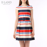 ELAND韩国衣恋夏季新品女彩色条纹连衣裙EEOW42551M专柜正品