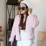 韩国正品代购新款秋冬新款女装东大门气质粉色短款皮草外套现货