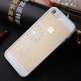 iphone5S手机壳苹果SE超薄透明镶钻保护套5电镀水钻防摔透明硬壳