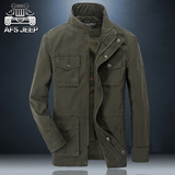 AFS  JEEP夹克外套男装吉普中长款立领开衫夹克男士夹克外套