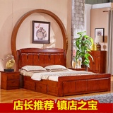 床实拼接做旧雕花雕刻2人香樟木大床卧室现代中式特价18米成人床