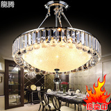 欧式水晶吊灯简约大气客厅灯具创意个性圆形餐厅卧室LED吸顶灯饰