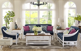 欧式现代客厅实木沙发家具组合 简约美式单双三人位布艺沙发整装