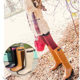 超显瘦韩版修身雨靴女雨鞋糖果彩色时尚秀气马靴高筒平跟套靴水鞋