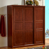 佳鑫家具 现代中式实木移门衣柜  全实木柏木1.8米推拉门衣柜3门