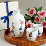 日式zakka 陶瓷酒具套装 清酒白酒一壶二杯 创意婚庆伴手礼盒包邮