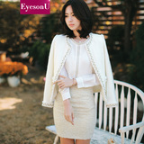2015秋装新品韩版短款小西装 气质羊毛西装外套加厚修身女士西服