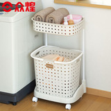 众煌日本进口浴室洗衣篮脏衣服收纳篮筐塑料脏衣篮衣物洗涤整理框