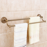 欧式全铜卫浴仿古双杆毛巾架浴室卫生间毛巾杆纯铜黄铜复古浴巾架