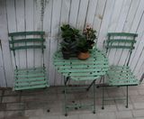 外贸出口余单 铁艺做旧绿色桌椅套装 美式乡村庭院花园桌椅套装