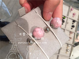 欧洲代购 Dior 迪奥 15早秋 粉色大理石纹路大小圆珠耳钉