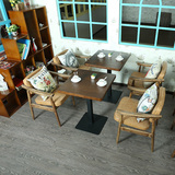 复古漫咖啡厅桌椅组合 北欧实木西餐厅餐桌椅 甜品奶茶店桌椅批发