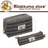 日本San-X 轻松熊RILAKKUMA限定 编制材质笔袋 化妆包收纳包