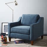 特价新款可定制美式欧式实木休闲椅 新中式现代简约布艺单人沙发