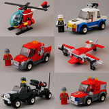 拼装积木消防警车飞机直升机航天太空男孩儿童益智玩具批发特价