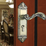 青古铜实木门锁欧式门锁室内卧室房门锁三件套装门锁具门把手