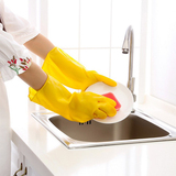 家用塑胶乳胶家务手套厨房洗碗洗衣防滑耐用冬季保暖L码薄短批发