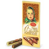 进口俄罗斯巧克力大头娃娃阿廖卡牛奶夹心礼盒黑巧克力独立包装